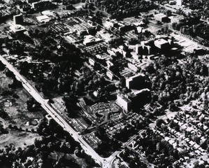 [Aerial views of the NIH buildings and grounds]
