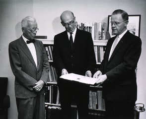 [Dr. George Macdonald with Dr. Justin Andrews and Dr. Rolla E. Dyer]