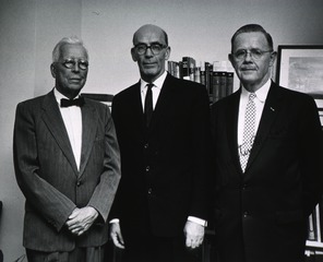 [Dr. George Macdonald with Dr. Justin Andrews and Dr. Rolla E. Dyer]