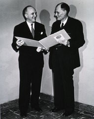 [Dr. William Sebrell and Dr. John Enders before Dyer Lecture, Nov. 17, 1954]