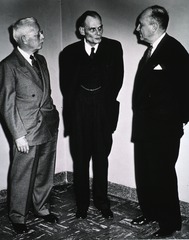 [Dr. William Sebrell, Dr. Rolla Dyer, and Dr. John Enders a few minutes before the Fourth Annual R.E. Dyer Lecture, Nov. 17, 1954]