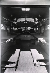 Bus-type ambulance, interior view, showing litters in their racks, Project No. F/2