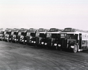 Ambulance buses donated to the U.S. Army Medical Corps
