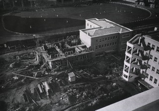 [Aerial view of the 4th General Hospital under construction]