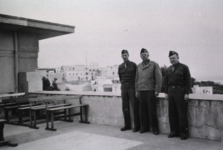[Portrait of three servicemen at the 54th Station Hospital, Tunis, North Africa]