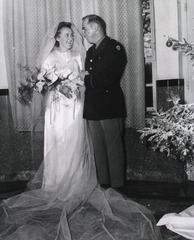 [Army Nurse 2nd Lt. Melba M. Murray in wedding dress]
