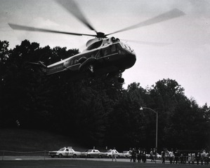 [Helicopter transporting President Lyndon Johnson]