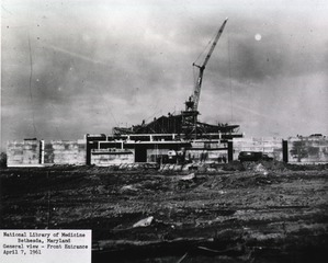 [NLM- Construction: General view of front entrance]