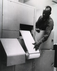 Frank Shifflett at copy flo machine