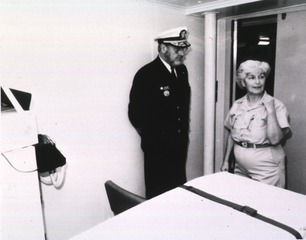 Surgeon General C. Everett Koop in the examining room of a NOAA vessel