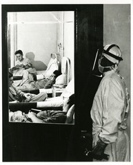 [Prisoner volunteers, such as these at the U.S. Penitentiary in Seagonville, Texas, were used to test drugs against malaria in the 1940s]