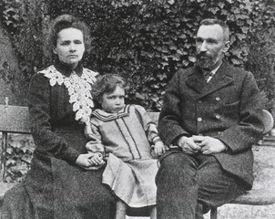 [Pierre & Marie Curie with their daughter Irene]