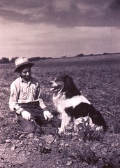 Treasure Co., Mont. June 1939. Young sugar beet worker with his dog