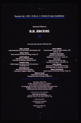 Memorial tribute to B.B. Brodie