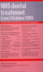 NHS dental treatment from 1 October 1989