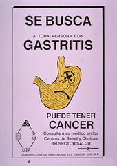 Se busca a toda persona con gastritis puede tener cancer