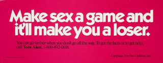 Make sex a game and it'll make you a loser
