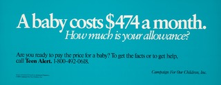 A baby costs $474 a month how much is your allowance?