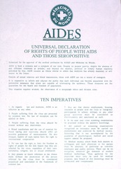 Universal declaration of rights of people with AIDS and those seropositive