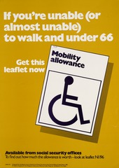 If you're unable (or almost unable to walk) and under 66 get this leaflet now