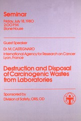 Destruction and disposal of carcinogenic waste from laboratories