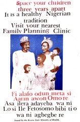 Space your children three years apart: it is a healthy Nigerian tradition = Fi alafo odun meta si aarin awon omo re : asa ilera adayeba wa ni
