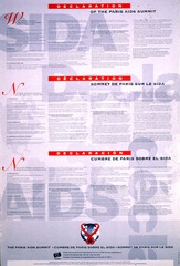 Declaration of the Paris AIDS Summit: Déclaration, Sommet de Paris sur le sida = Declaración, Cumbre de Paris Sobre el Sida