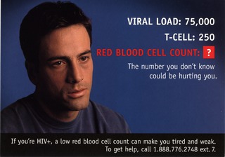 Viral load: 75,000.  T-cell: 250.  Red blood cell count: ?