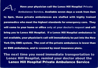 Lennox hill hospital private ambulance service