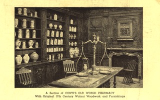 A section of Counts old world pharmacy