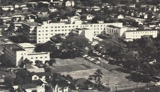Aerial view of St. Francis Hospital, Honolulu, Hawaii