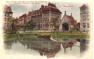 Hull Court from Botany Pond, University of Chicago (Anatomy Building)