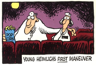 Young Heimlichs first maneuver