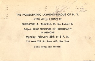 The homeopathic laymens league of N.Y