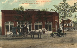 Dr. L.C. Allens Pharmacy, residence, and barns