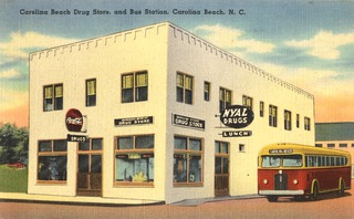 Carolina Beach drug store, and bus station