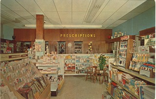 An interior view of the Prescription Department of the Corner Drug Store