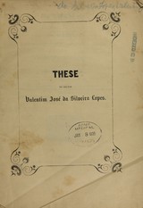 Da chlorose: these apresentada e sustentada para verificação de titulo, em maio de 1867, perante a Faculdade de Medicina da Bahia