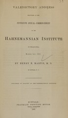 Valedictory address delivered at the fifteenth annual commencement of the Hahnemannian Institute of Philadelphia, March 1st, 1865