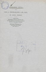 Biographical sketch of Geo. J. Engelmann, A.M., M.D., St. Louis--Boston