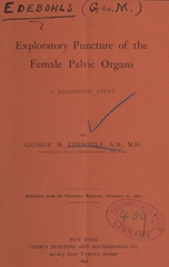 Exploratory puncture  of the female pelvic organs: a diagnostic study
