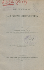 The surgery of gall-stone obstruction