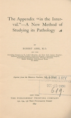 The appendix "in the interval": a new method of studying its pathology