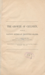 The growth of children: studied by Galton's method of percentile grades