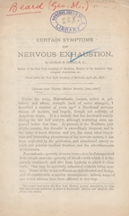 Certain symptoms of nervous exhaustion