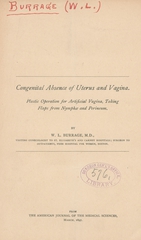 Congenital absence of uterus and vagina: plastic operation for artificial vagina, taking flaps from nymphae and perineum