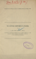 The nervous symptoms of lithæmia