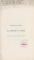 Biographical sketch of Dr. Horatio R. Storer