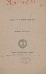 Memoir of William Hunt, M.D