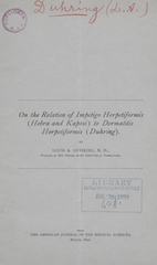 On the relation of impetigo herpetiformis (Hebra and Kaposi) to dermatitis herpetiformis (Duhring)